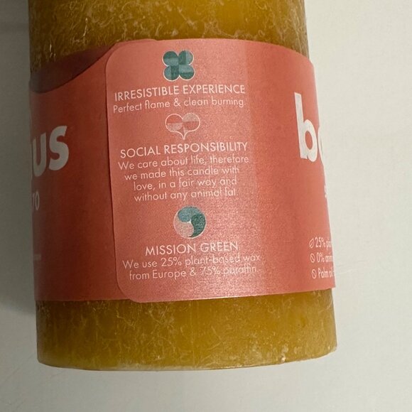 Four Bolsius Rustic Shine Pillar Candle Honeycomb Yellow 190 x 68mm Burns 85 Hrs - Picture 7 of 10